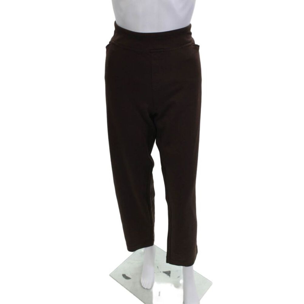 Susan Graver Womens Cropped Brown Pants Rayon Blend Size M